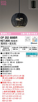 オーデリック　OP252889BR(ランプ別梱)　ペンダントライト 調光 調色 Bluetooth コントローラー別売 LEDランプ 電球色〜昼光色 フレンジタイプ 黒色