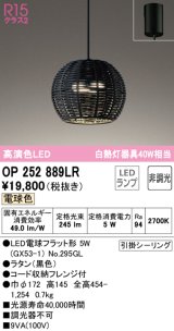 オーデリック　OP252889LR(ランプ別梱)　ペンダントライト 非調光 LEDランプ 電球色 フレンジタイプ 黒色