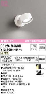 オーデリック　OS256569WDR(ランプ別梱)　スポットライト 非調光 LEDランプ 温白色 オフホワイト