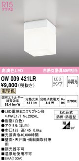 オーデリック　OW009421LR　バスルームライト 非調光 LEDランプ 電球色 防雨・防湿型 ホワイト