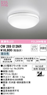 オーデリック　OW269013NR(ランプ別梱)　バスルームライト 非調光 LEDランプ 昼白色 防雨・防湿型 ホワイト