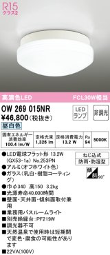 オーデリック　OW269015NR(ランプ別梱)　バスルームライト 非調光 LEDランプ 昼白色 防雨・防湿型 オフホワイト