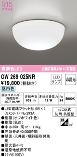 オーデリック　OW269025NR(ランプ別梱)　バスルームライト 非調光 LEDランプ 昼白色 防雨・防湿型 オフホワイト