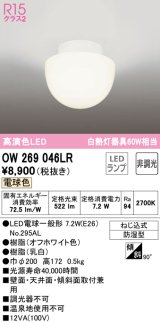 【数量限定特価】オーデリック　OW269046LR　バスルームライト 非調光 LEDランプ 電球色 防雨型 オフホワイト ￡