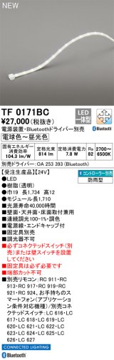 オーデリック TF0171BC 間接照明 テープライト 長1710 調光調色 Bluetooth リモコン・電源装置・ドライバー別売 LED一体型 電球色〜昼光色 防雨型 受注生産品 [§]