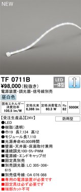 オーデリック TF0711B 間接照明 テープライト 長7110 調光(調光器別売) 電源装置・信号線別売 LED一体型 昼白色 防雨型 受注生産 [§]