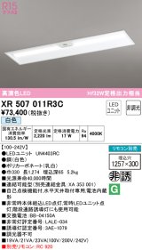 オーデリック　XR507011R3C(LED光源ユニット別梱)　ベースライト □1257×300 非調光 リモコン別売 LEDユニット交換型 白色 埋込型