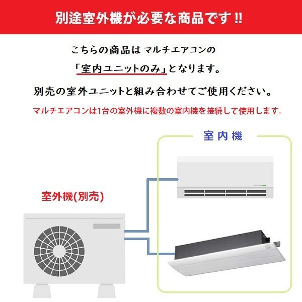 画像2: システムマルチ 日立　RAM-A22CS-W　室内ユニット 壁掛タイプ MACシリーズ 6畳程度 単相200V クリアホワイト 室内機のみ  [♪●] (2)