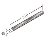 画像: リンナイ ガスFF暖房機オプション　FOT-266　給排気管 φ50用ロング排気フレキ600 [■]