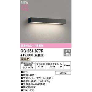 画像: オーデリック　OG254877R　エクステリア 表札灯 LED一体型 電球色 下面配光 防雨型 ブラック