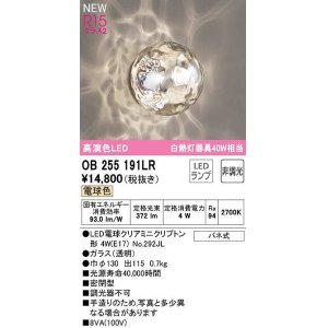 画像: オーデリック　OB255191LR(ランプ別梱)　ブラケットライト 非調光 LEDランプ 電球色