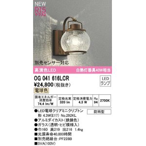 オーデリック OG254481LCR(ランプ別梱) エクステリア ポーチライト LED