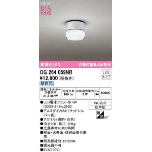 画像: オーデリック　OG264059NR(ランプ別梱)　エクステリア ポーチライト LEDランプ 昼白色 防雨型 マットシルバー