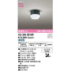 画像: オーデリック　OG264061NR(ランプ別梱)　エクステリア ポーチライト LEDランプ 昼白色 防雨型 黒色