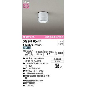 画像: オーデリック　OG264064NR(ランプ別梱)　エクステリア ポーチライト LEDランプ 昼白色 防雨型 マットシルバー