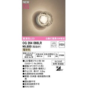 画像: オーデリック　OG264066LR(ランプ別梱)　エクステリア ポーチライト 非調光 LEDランプ 電球色 防雨・防湿型 オフホワイト