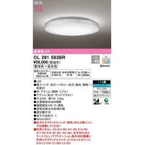 オーデリック OL291584BR シーリングライト 10畳 調光 調色 Bluetooth