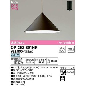 画像: オーデリック　OP252891NR(ランプ別梱)　ペンダントライト 非調光 LEDランプ 昼白色 フレンジタイプ マットブラック