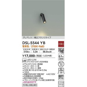 大光電機(DAIKO) DSL-5544YW スポットライト 非調光 電球色 LED内蔵 埋