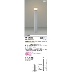 画像: コイズミ照明 AU54503(別梱2ヶ口) アウトドアライト 非調光 LED 電球色 防雨型 サテンシルバー