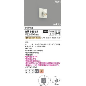 画像: コイズミ照明 AU54565 スポットライト 非調光 LED一体型 電球色 中角 防雨型 サテンホワイト