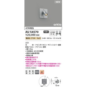 画像: コイズミ照明 AU54570 スポットライト 非調光 LED一体型 電球色 中角 防雨型 サテンシルバー