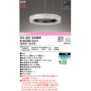 画像: オーデリック OC257223BR シャンデリア 14畳 調光調色 Bluetooth リモコン別売 LED一体型 高演色LED メタリックブラック