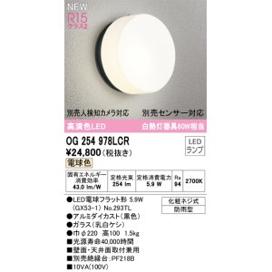 画像: オーデリック OG254978LCR(ランプ別梱) エクステリア ポーチライト LEDランプ 電球色 高演色LED 防雨型 黒色