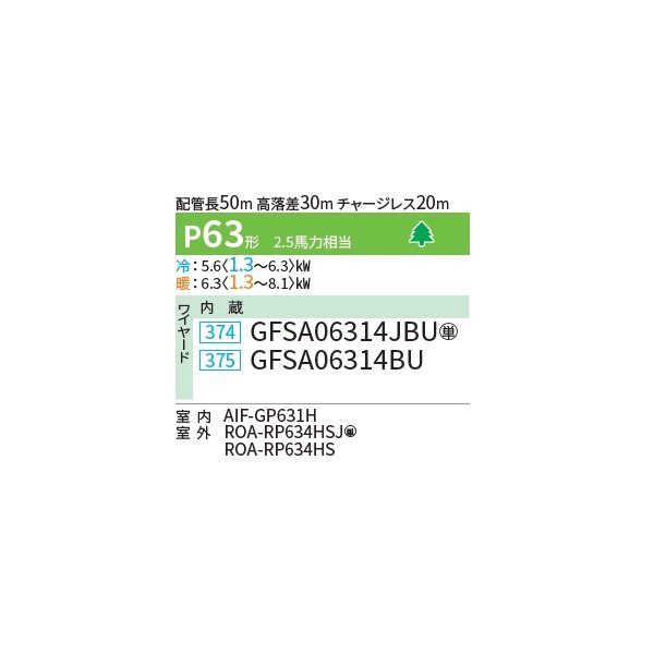 画像2: 日本キヤリア/旧東芝 GFSA06314JBU 業務用エアコン 床置形 スタンド スーパーパワーエコゴールド シングル P63 2.5馬力 単相200V ワイヤード ♪ (2)