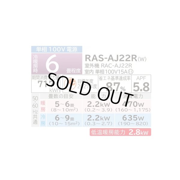 画像2: [在庫あり] 日立 RAS-AJ22R(W) エアコン 6畳 ルームエアコン AJシリーズ 白くまくん 単相100V 6畳程度 スターホワイト (RAS-AJ22N-Wの後継品) ♭☆2 (2)