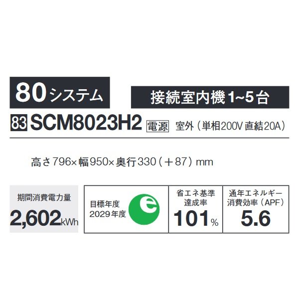 画像2: 三菱重工 [SCM8023H2] システムマルチ 室外機のみ 80システム 接続室内機1~5台 ♪ (2)