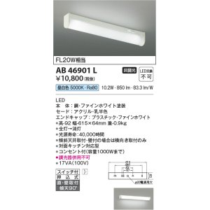 画像: 【数量限定特価】コイズミ照明　AB46901L　ブラケット LED一体型 直付・壁付取付可能型 スイッチ付 昼白色