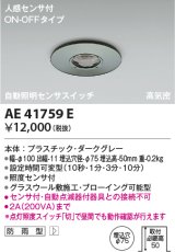 画像: コイズミ照明　AE41759E　自動照明センサスイッチ 高気密 人感センサタイマー付 ON-OFFタイプ 埋込穴φ75 ダークグレー 防雨型