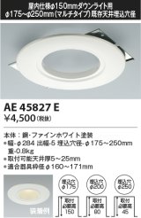 画像: コイズミ照明　AE45827E　ダウンライト M型ダウンライト用リニューアルプレート φ150 ダウンライト用