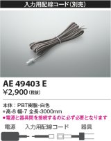 画像: コイズミ照明　AE49403E　部品 入力用配線コード