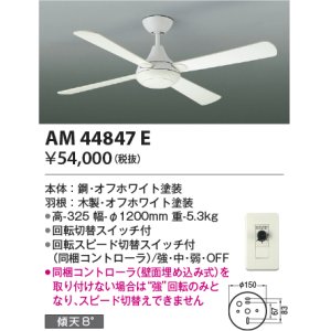 コイズミ照明 AM46422E インテリアファン R-シリーズ本体 灯具なし