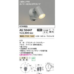 コイズミ照明 AU50447 アウトドアライト LED一体型 非調光 電球色 散光