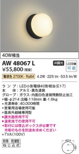 画像: コイズミ照明　AW48067L　浴室灯 LEDランプ交換可能型 防雨・防湿型 電球色