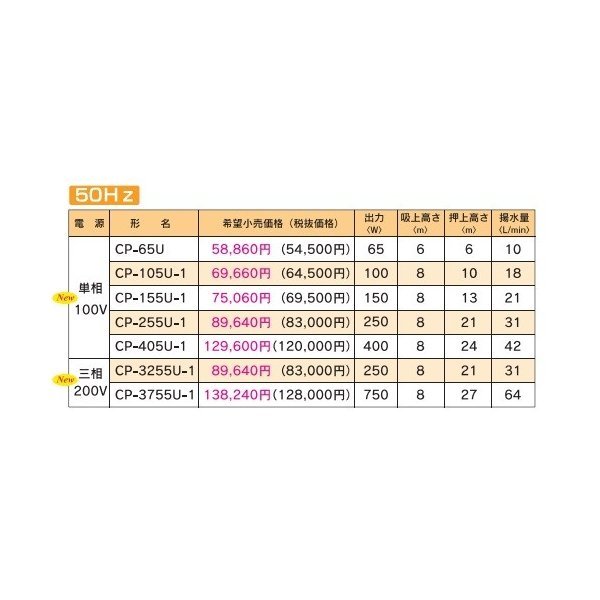 画像2: テラル　CP-105U-1　浅井戸用非自動式ポンプ(CP形) 単相100V (50Hz用) (2)