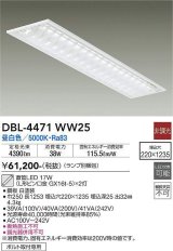 画像: 大光電機(DAIKO)　DBL-4471WW25(ランプ別梱)　ベースライト 直管LED 非調光 昼白色 埋込タイプ 埋込穴□220×1235