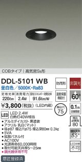 画像: 大光電機(DAIKO)　DDL-5101WB　ダウンライト LED内蔵 非調光 昼白色 COBタイプ 高気密SB形 防雨形 温度保護機能付