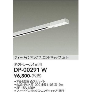 画像: 大光電機(DAIKO) DP-00291 W 部材 ダクトレール フィードインボックス・エンドキャップセット 1m用 ホワイト