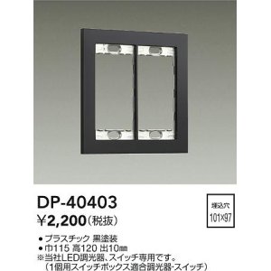 画像: 大光電機(DAIKO)　DP-40403　部材 2連用プレート 黒