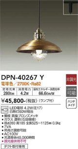 画像: 大光電機(DAIKO)　DPN-40267Y　ペンダントライト ランプ付 非調光 電球色 ダクト取付専用 ブロンズ [♭]