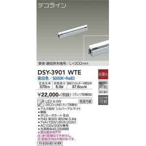 画像: 大光電機(DAIKO)　DSY-3901WTE(ランプ別梱)　間接照明 L=300mm 非調光 昼白色 デコライン 単体・連結時末端用 シルバー