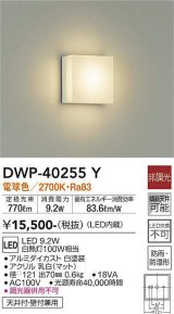 画像: 大光電機(DAIKO)　DWP-40255Y　アウトドア ポーチ灯 ブラケット LED内蔵 非調光 電球色 防雨・防湿形 天井付・壁付兼用