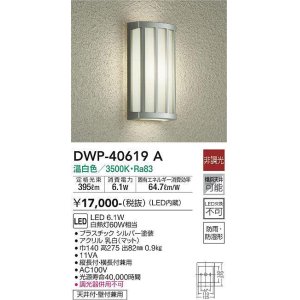 画像: 大光電機(DAIKO)　DWP-40619A　アウトドアライト LED内蔵 非調光 温白色 シルバー 防雨・防湿形 天井付・壁付兼用