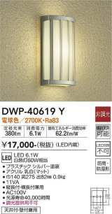 画像: 大光電機(DAIKO)　DWP-40619Y　アウトドアライト LED内蔵 非調光 電球色 シルバー 防雨・防湿形 天井付・壁付兼用