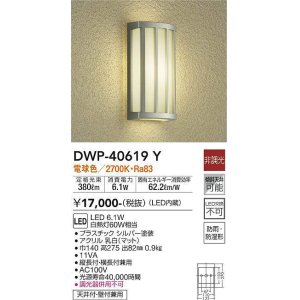 画像: 大光電機(DAIKO)　DWP-40619Y　アウトドアライト LED内蔵 非調光 電球色 シルバー 防雨・防湿形 天井付・壁付兼用