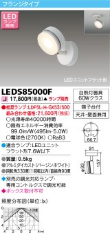 画像: 東芝ライテック　LEDS85000F　スポットライト LEDユニットフラット形 フランジタイプ 天井・壁面兼用 ホワイト ランプ別売